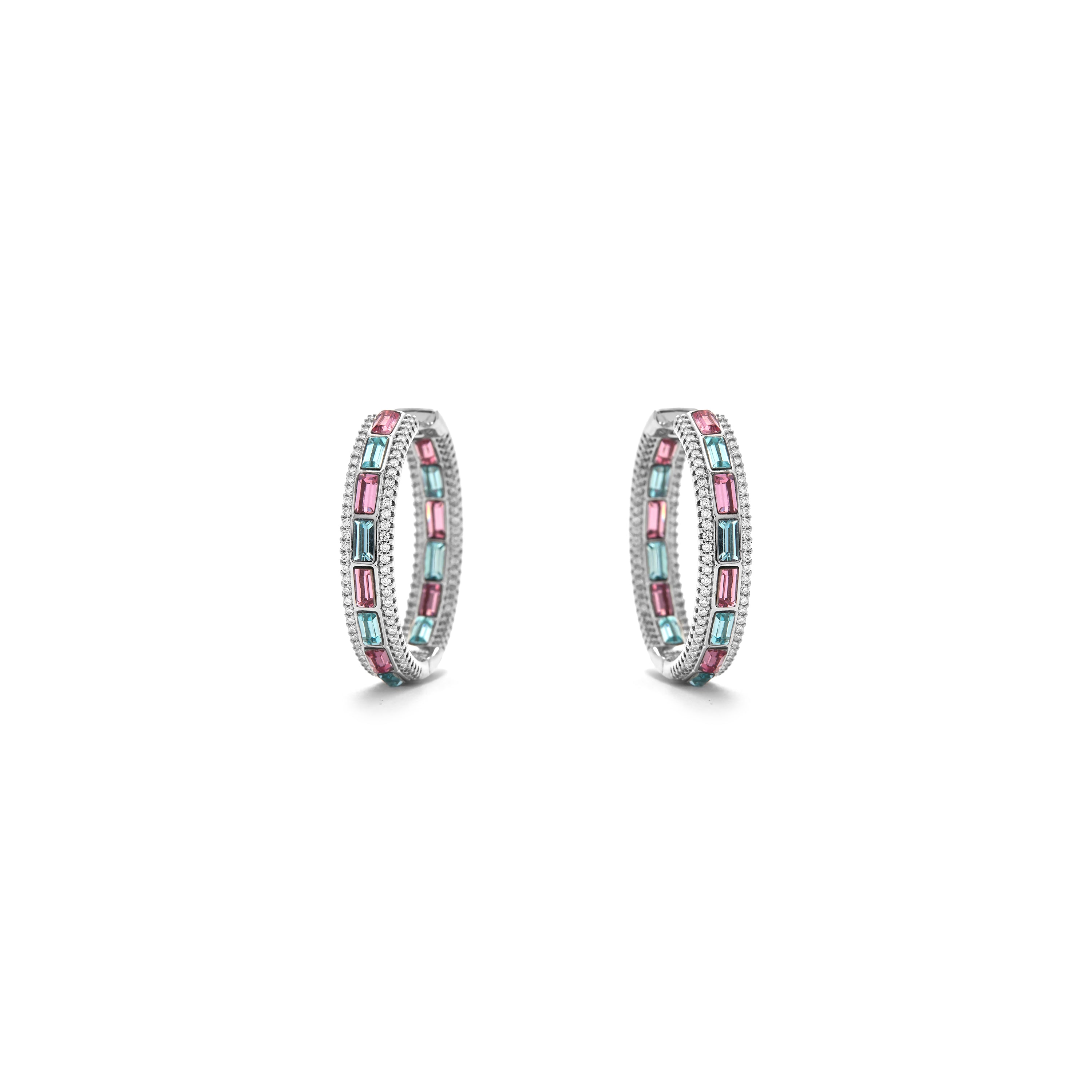Pendientes de Circonita Multicolor acabado en Rodio - Niue