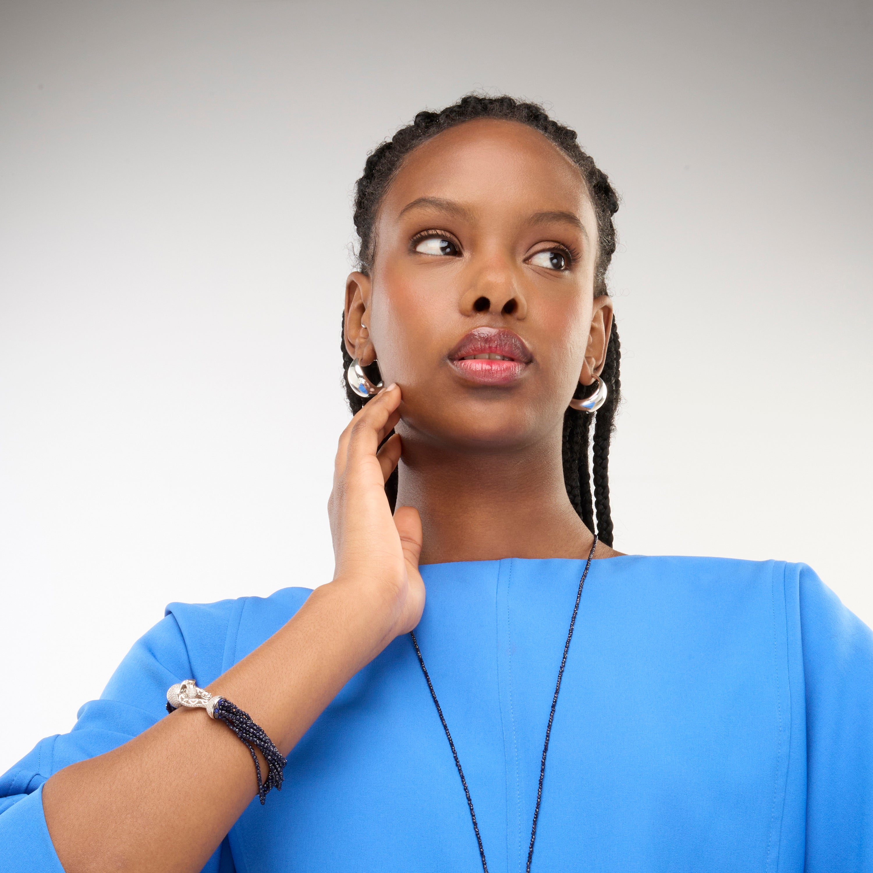 Pendientes de 24mm de diámetro acabado plata - Wanisdi