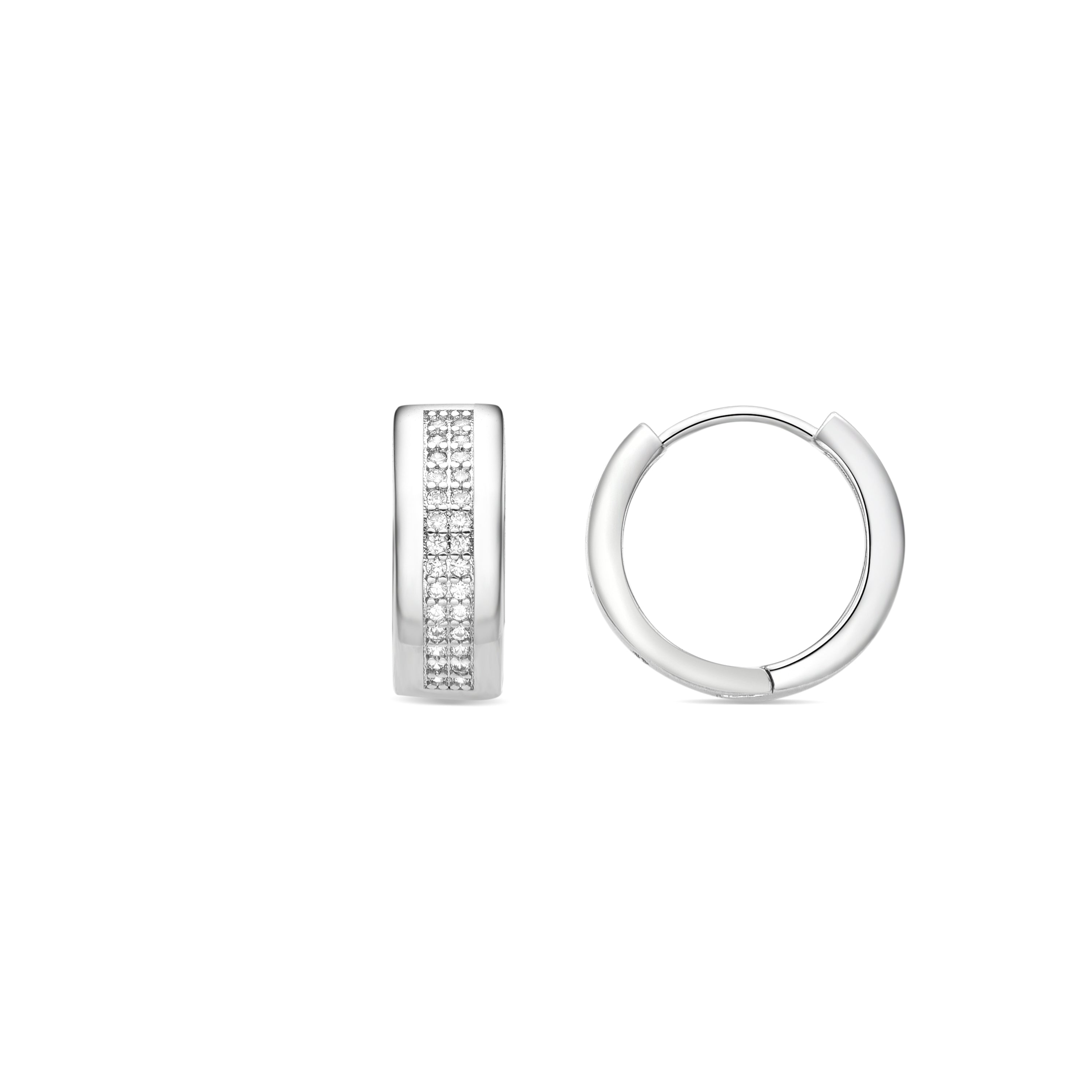 Pendientes de Circonita Brillante acabados en rodio - Aldag