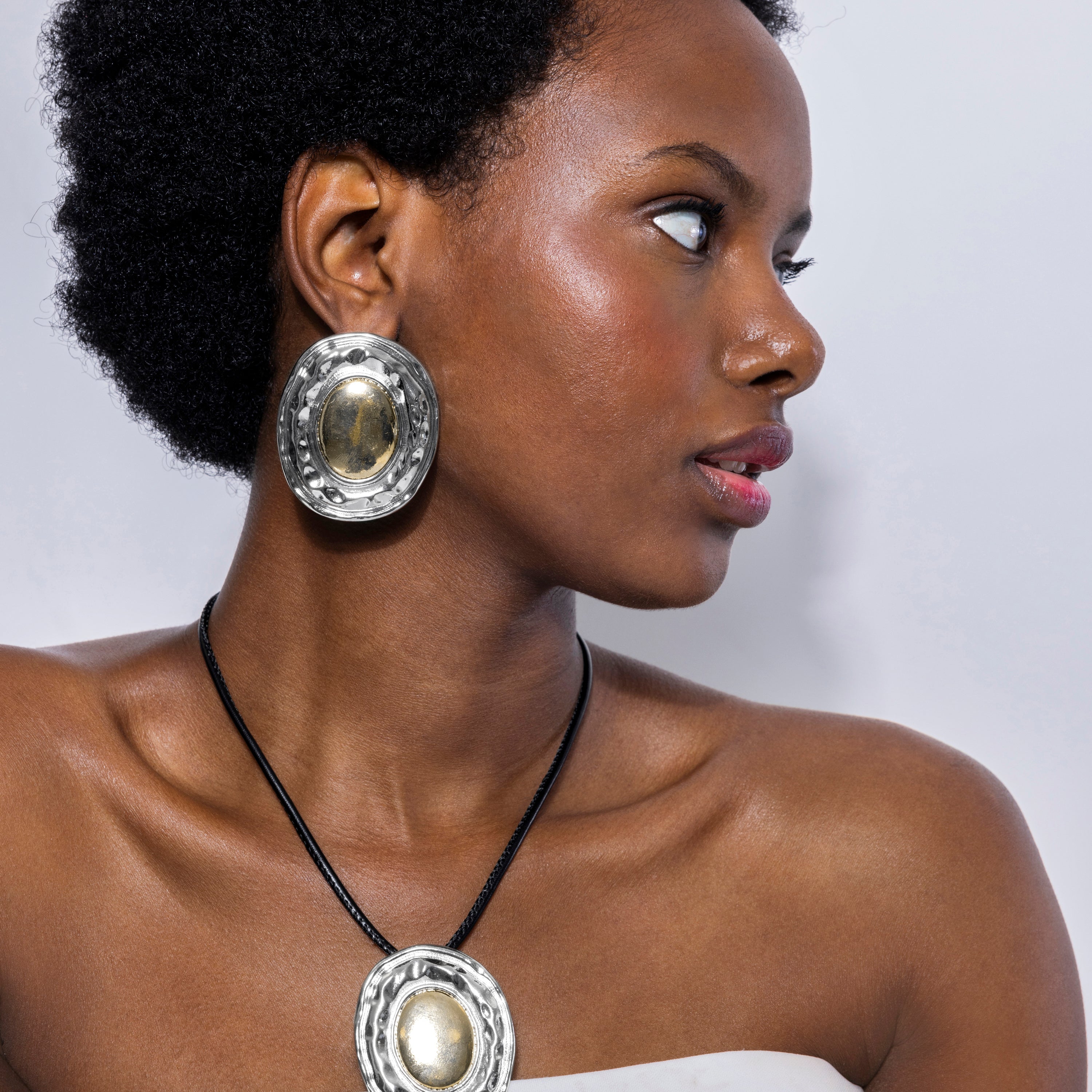 Pendientes acabados en rodio - Roisum