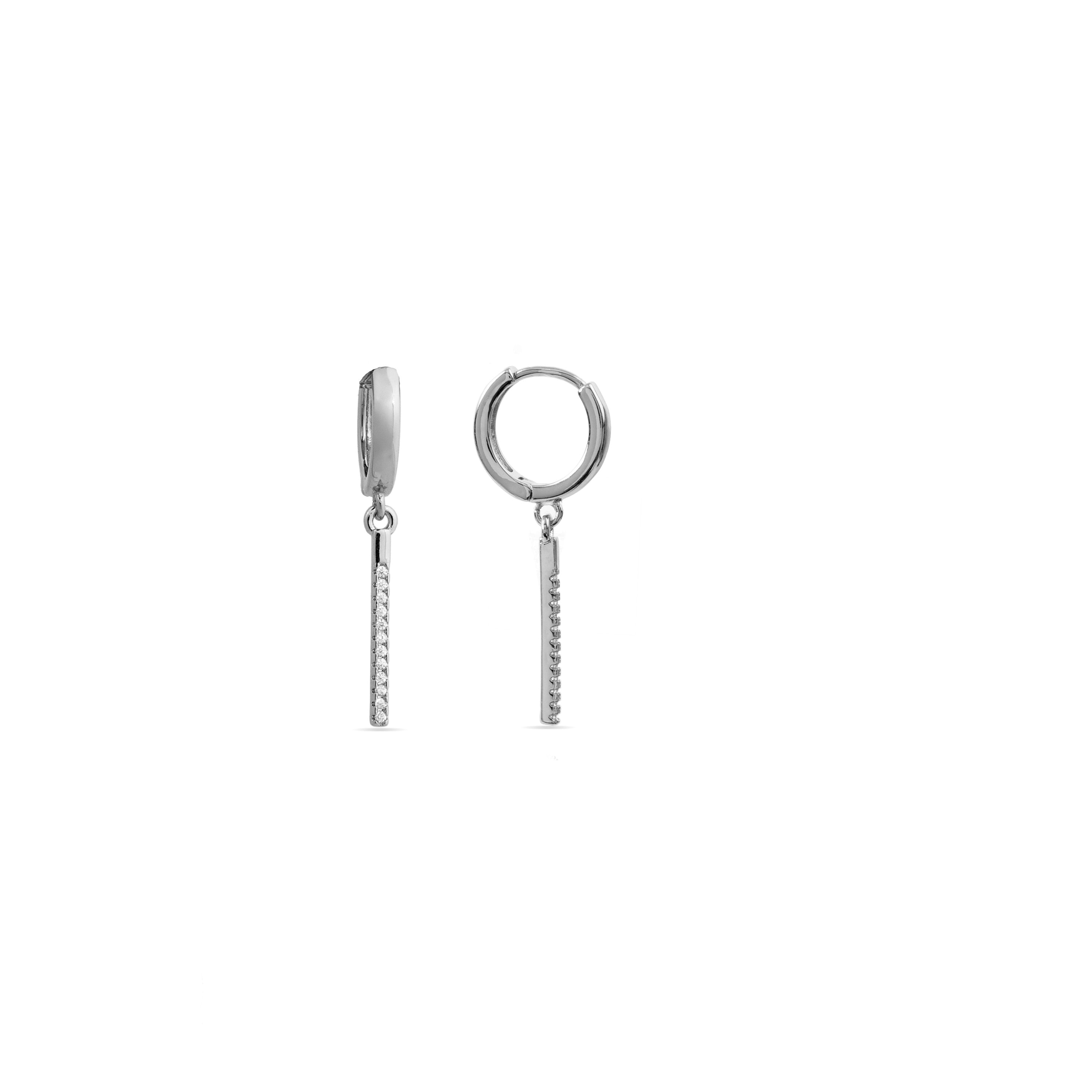 Pendientes de Circonita Brillante acabados en rodio - Remin