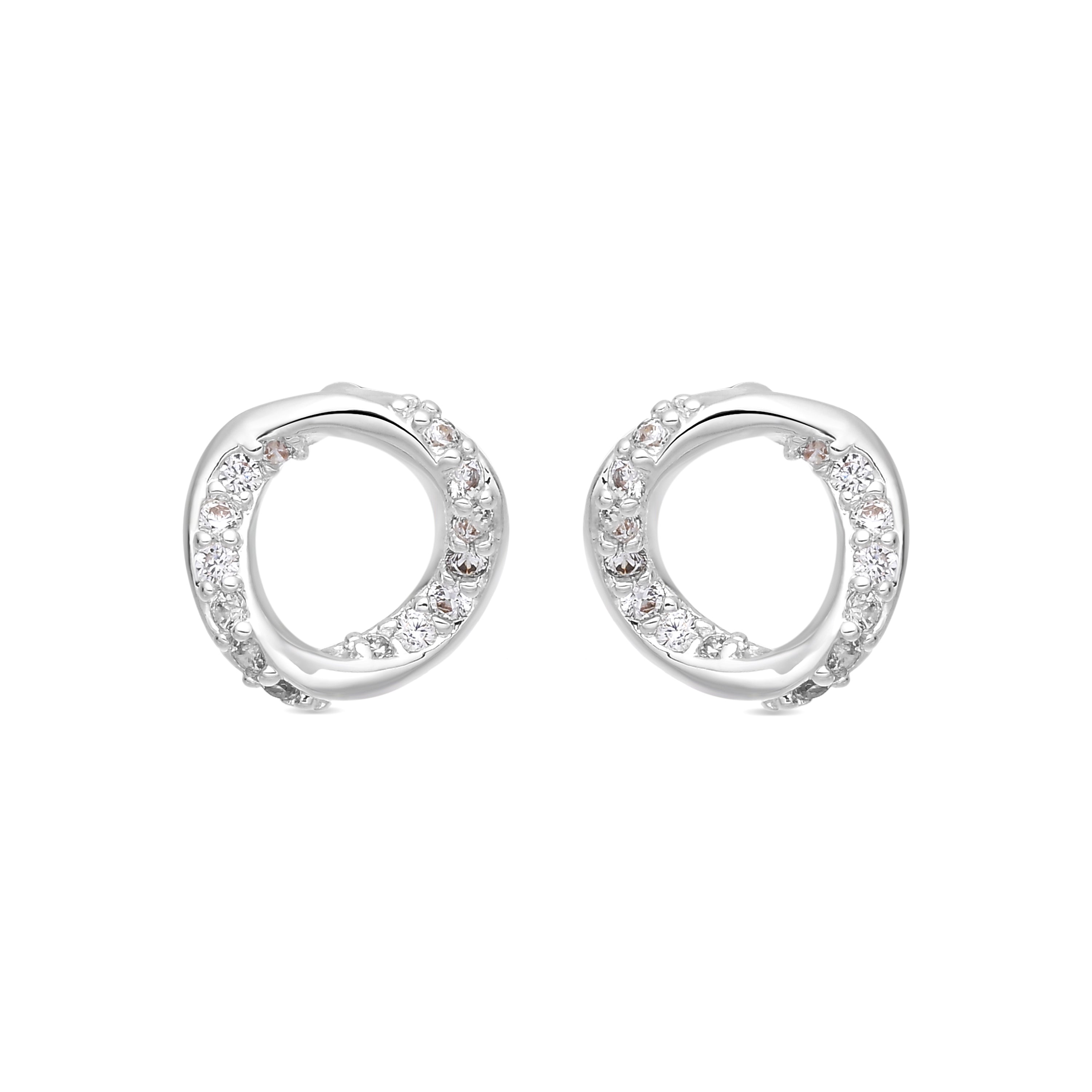 Pendientes de Circonita Brillante acabado en Plata de Ley 925 - Kasim