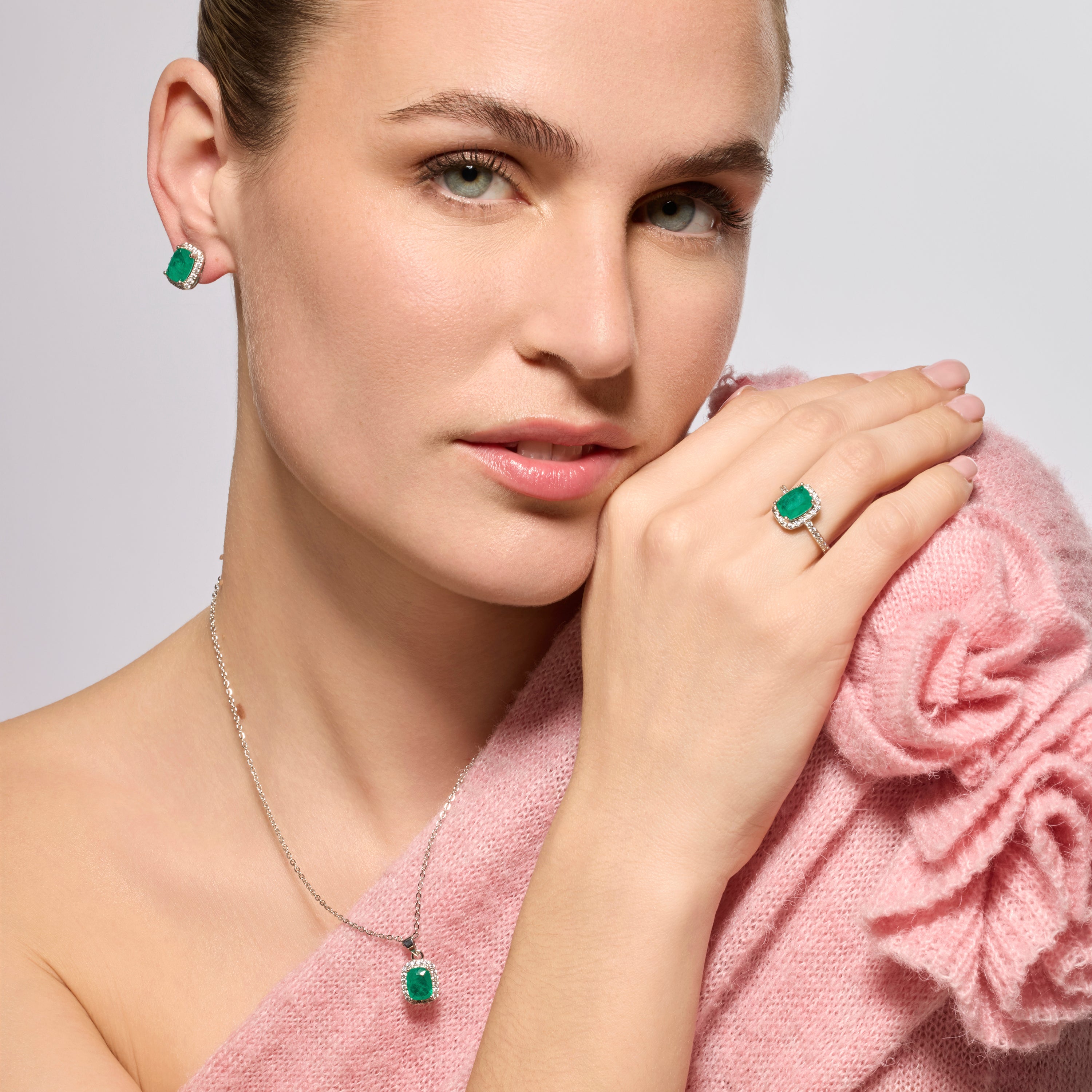 Collar acabado plata y Cuarzo Hidrotermal Verde Paraiba - Kimhi