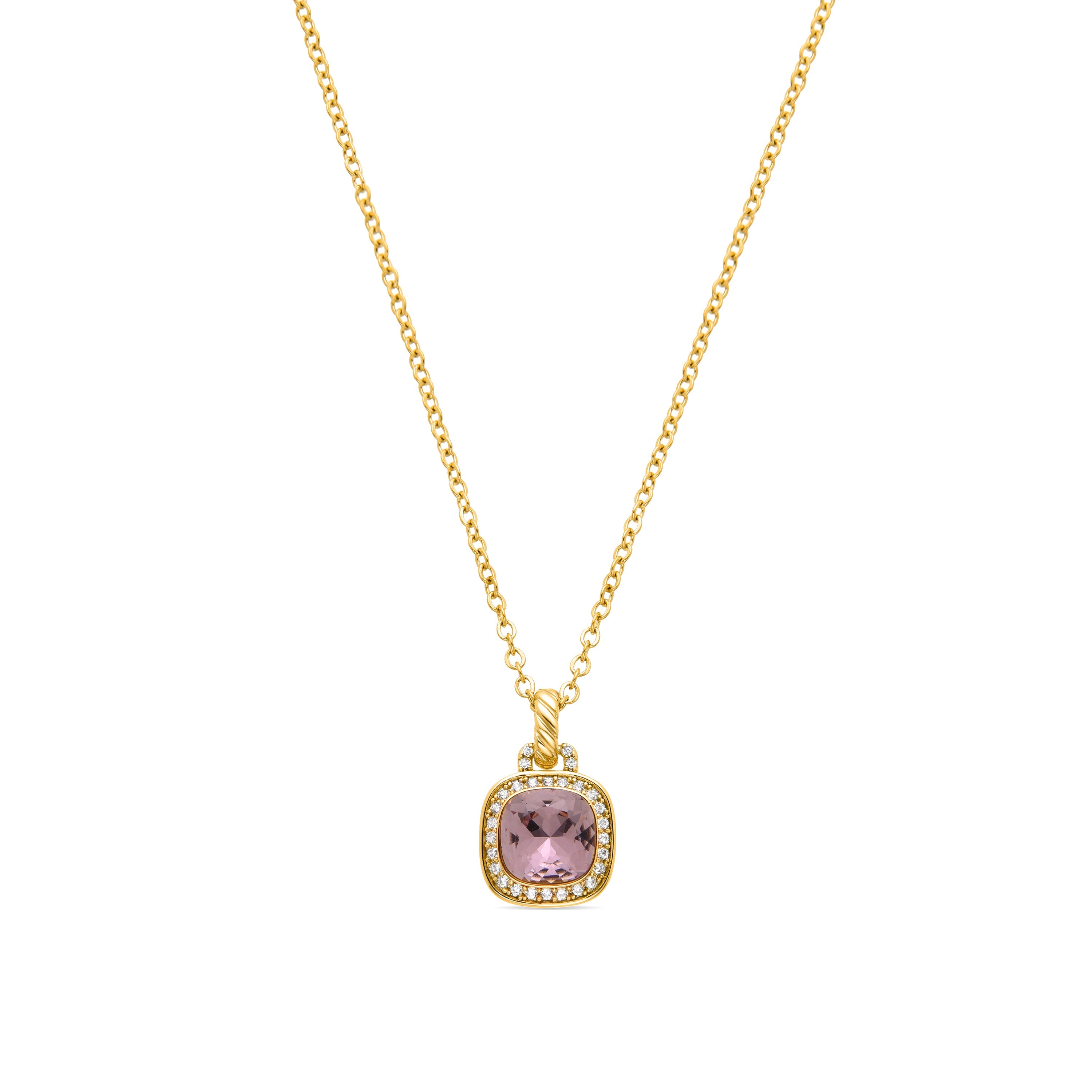 Collar de Cristal Rosa acabado en rodio - Crosane