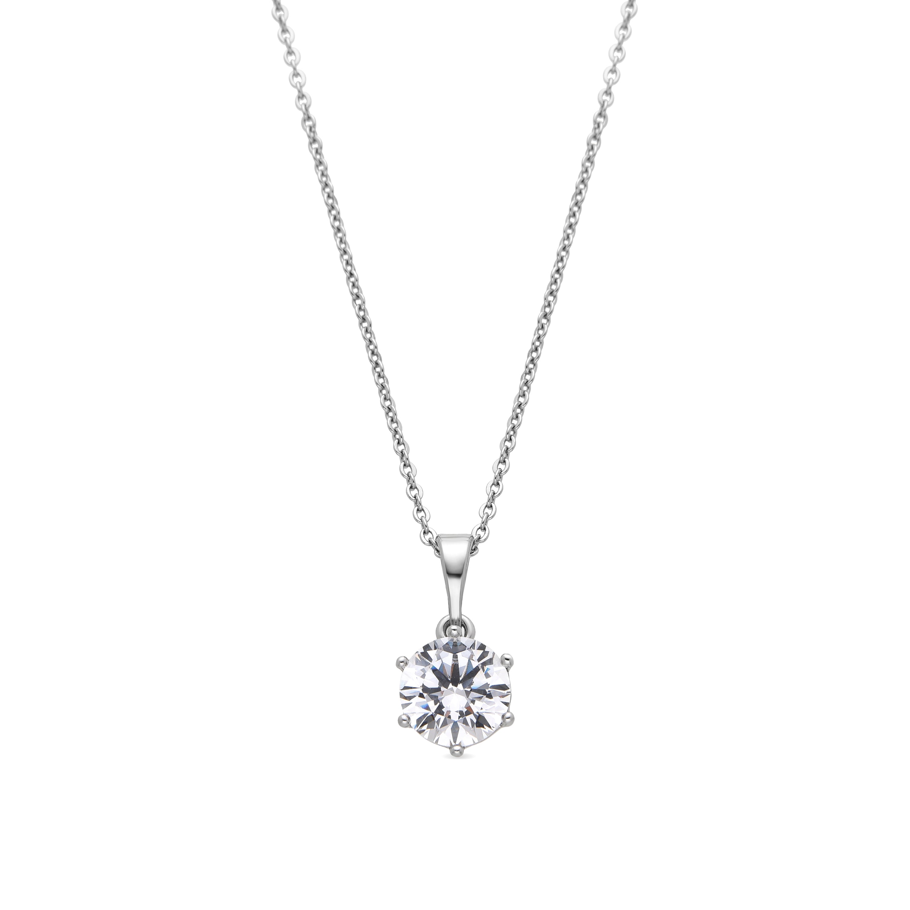 Collar con Circonita Brillante acabado plata - Raiful