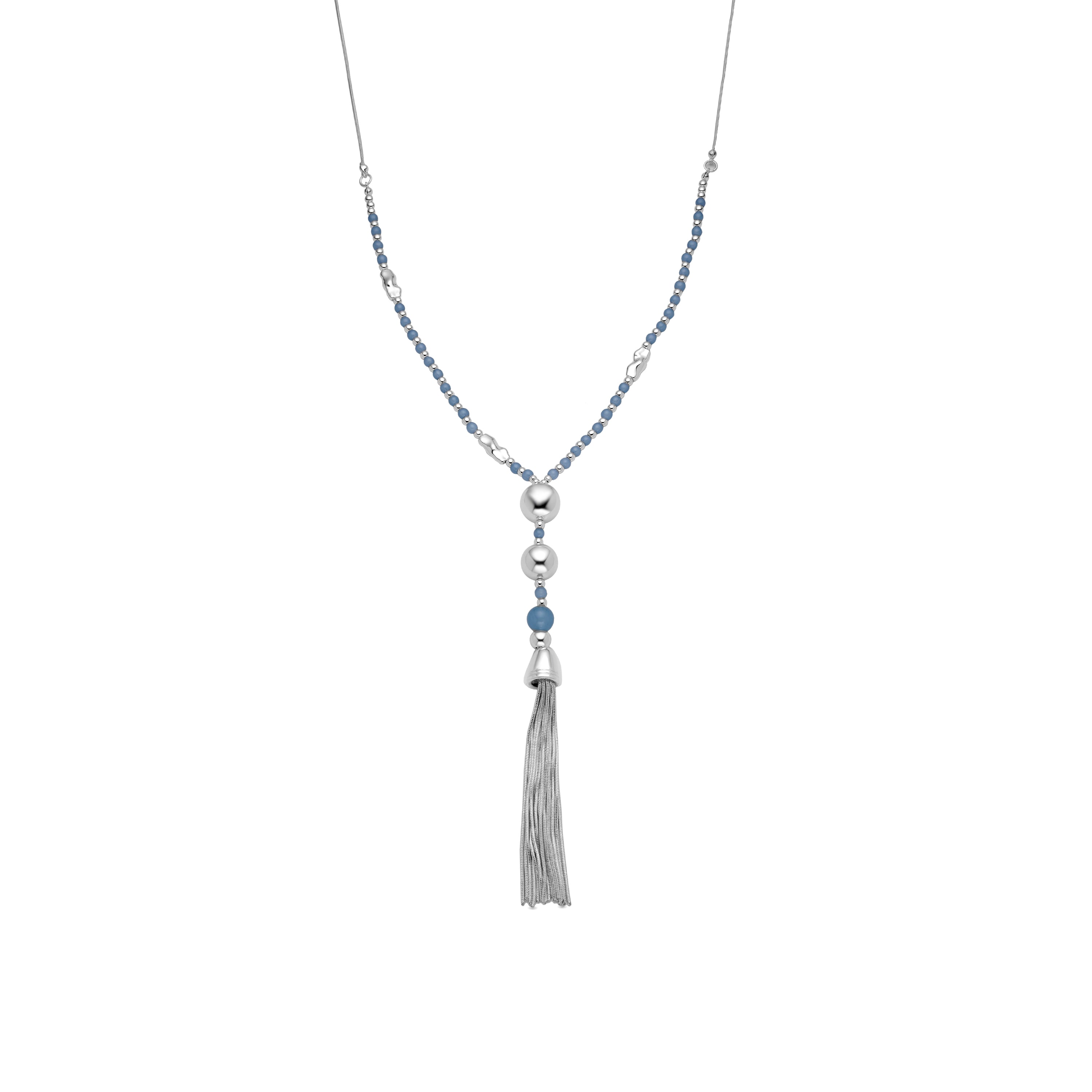Collar de Cristal Azul acabado en rodio - Nereb