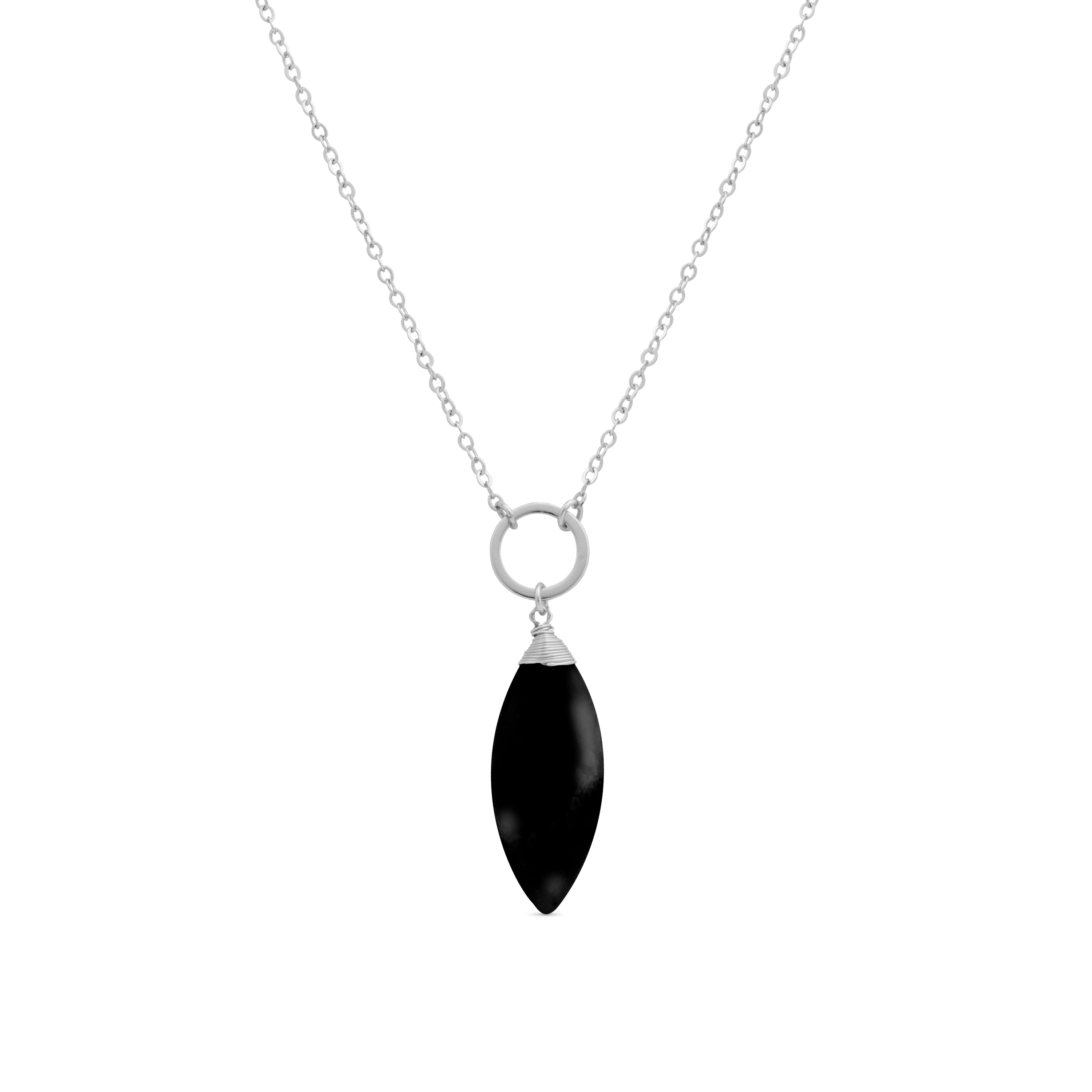 Collar de Onix acabado en rodio - Ayom