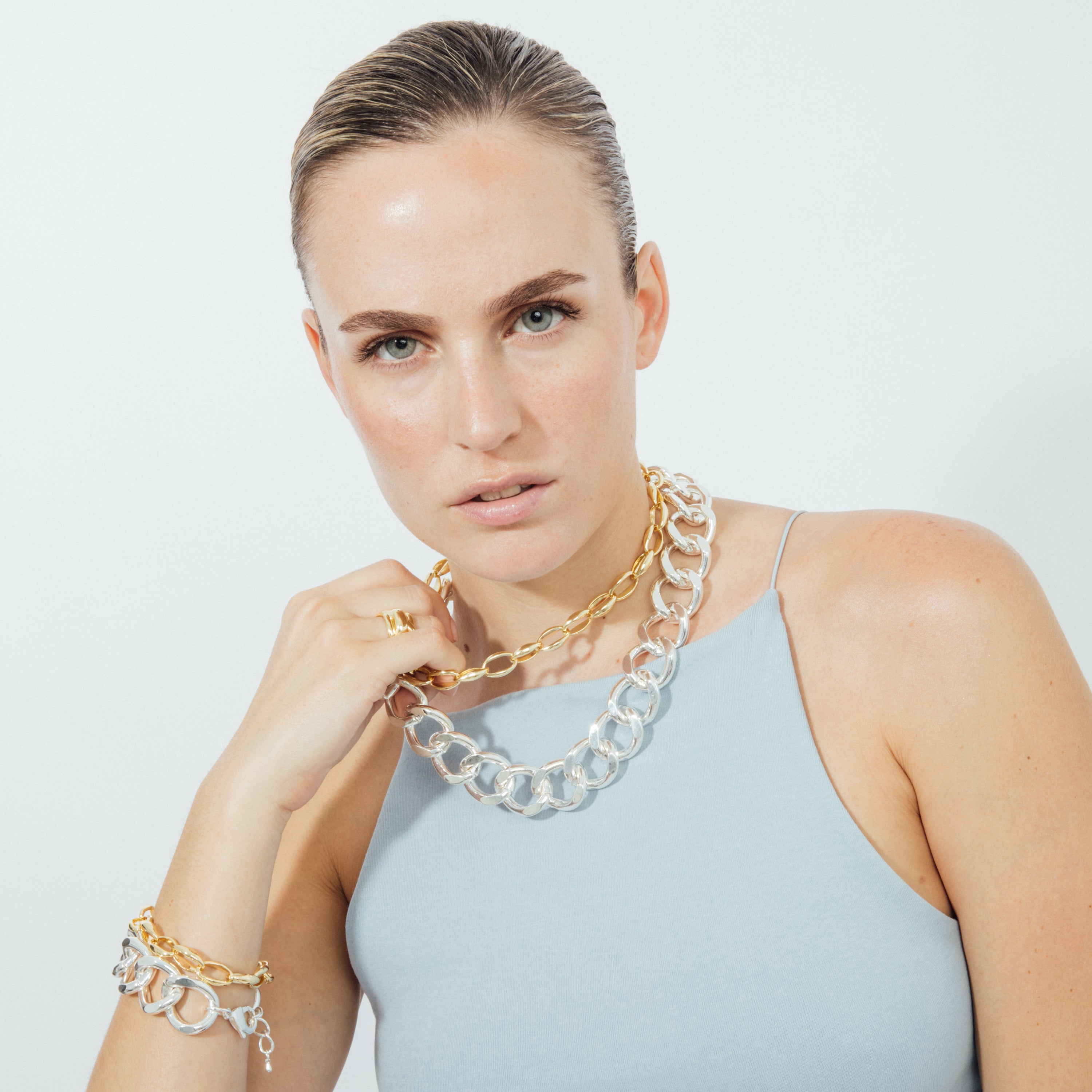 Collar de 45cm acabado en rodio - Moba