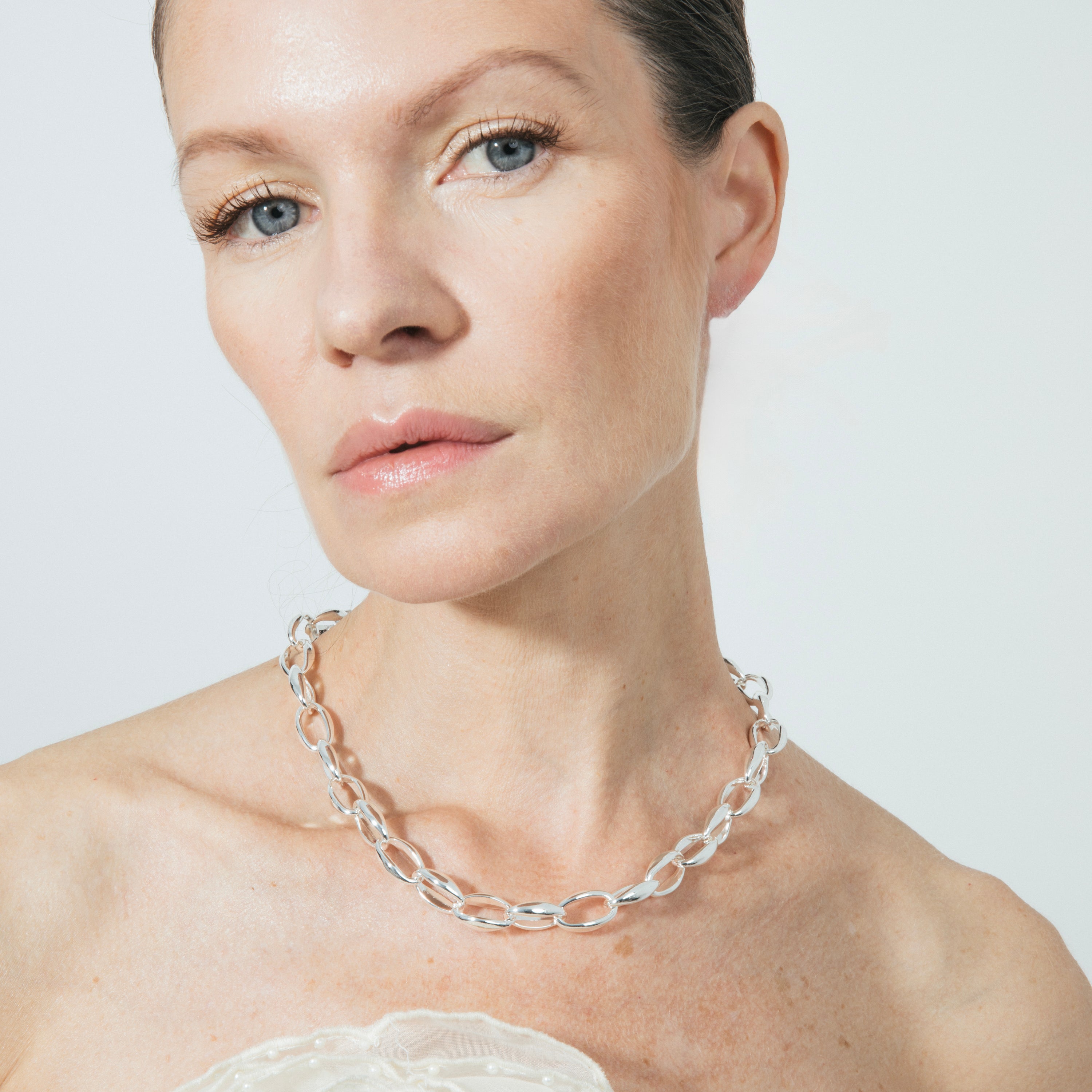 Collar de 42cm acabado en rodio - Hande