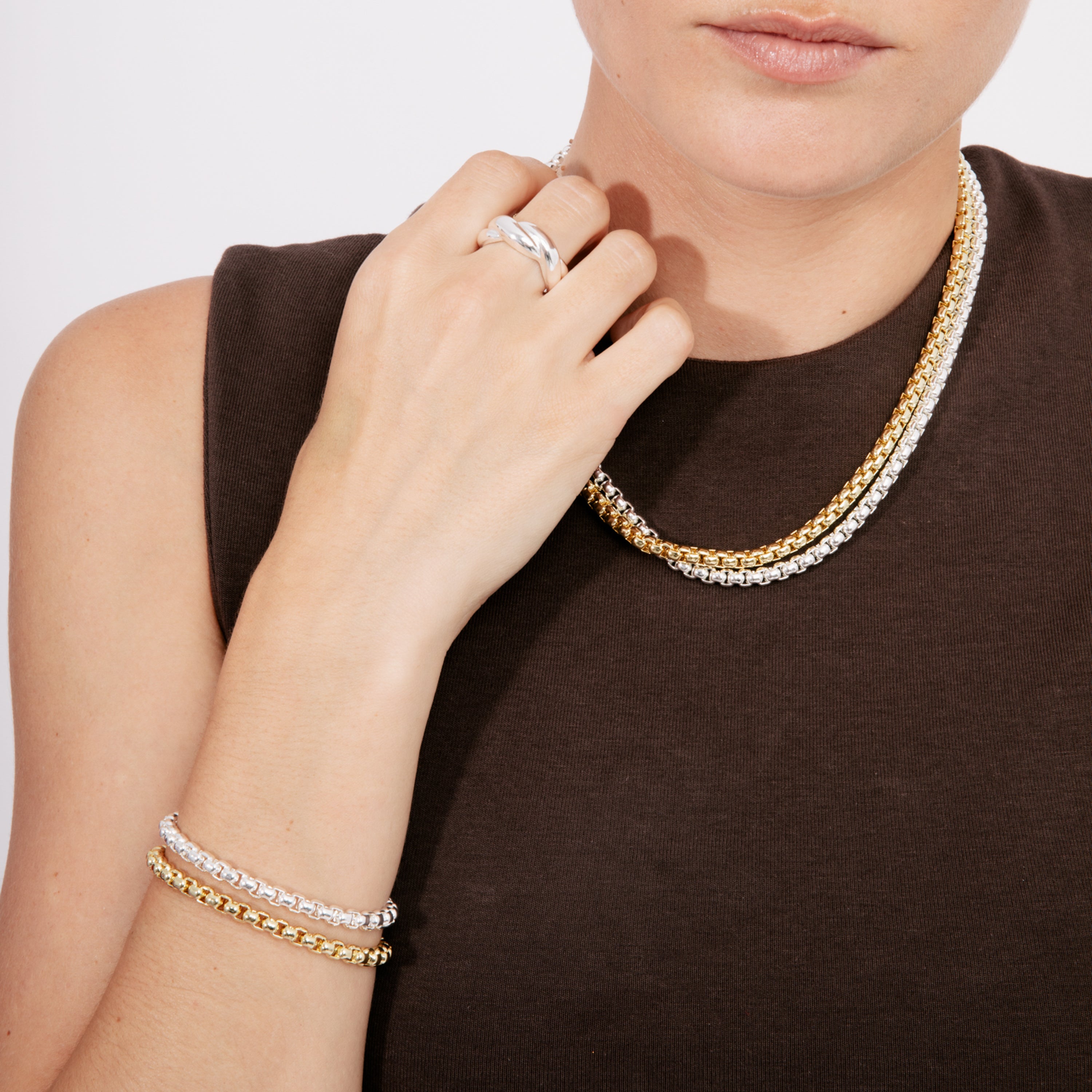 Collar de 42cm acabado en rodio - Zugiro