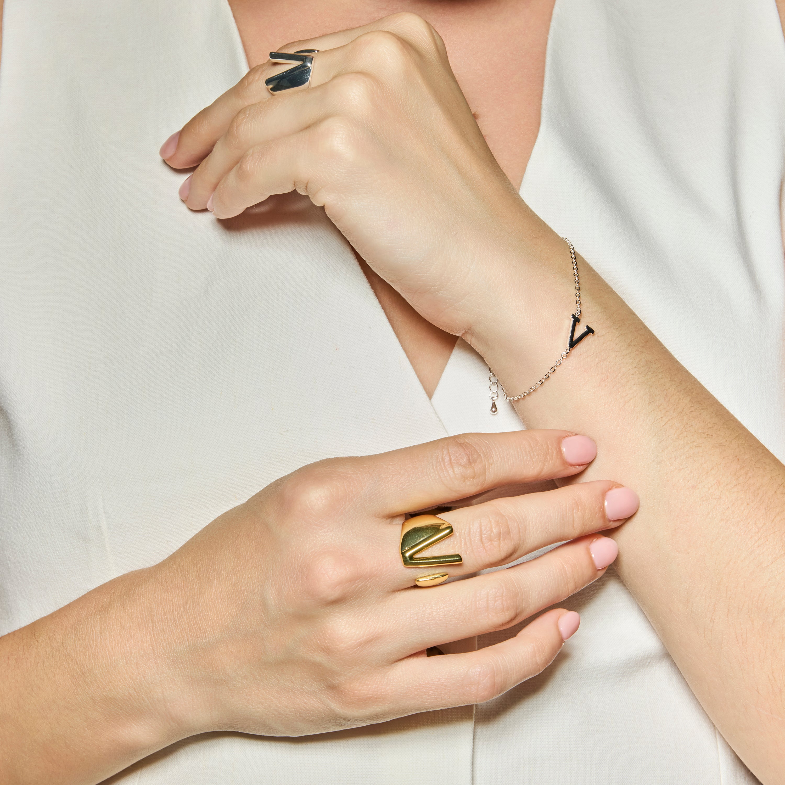 Anillo acabado plata - Alphabet