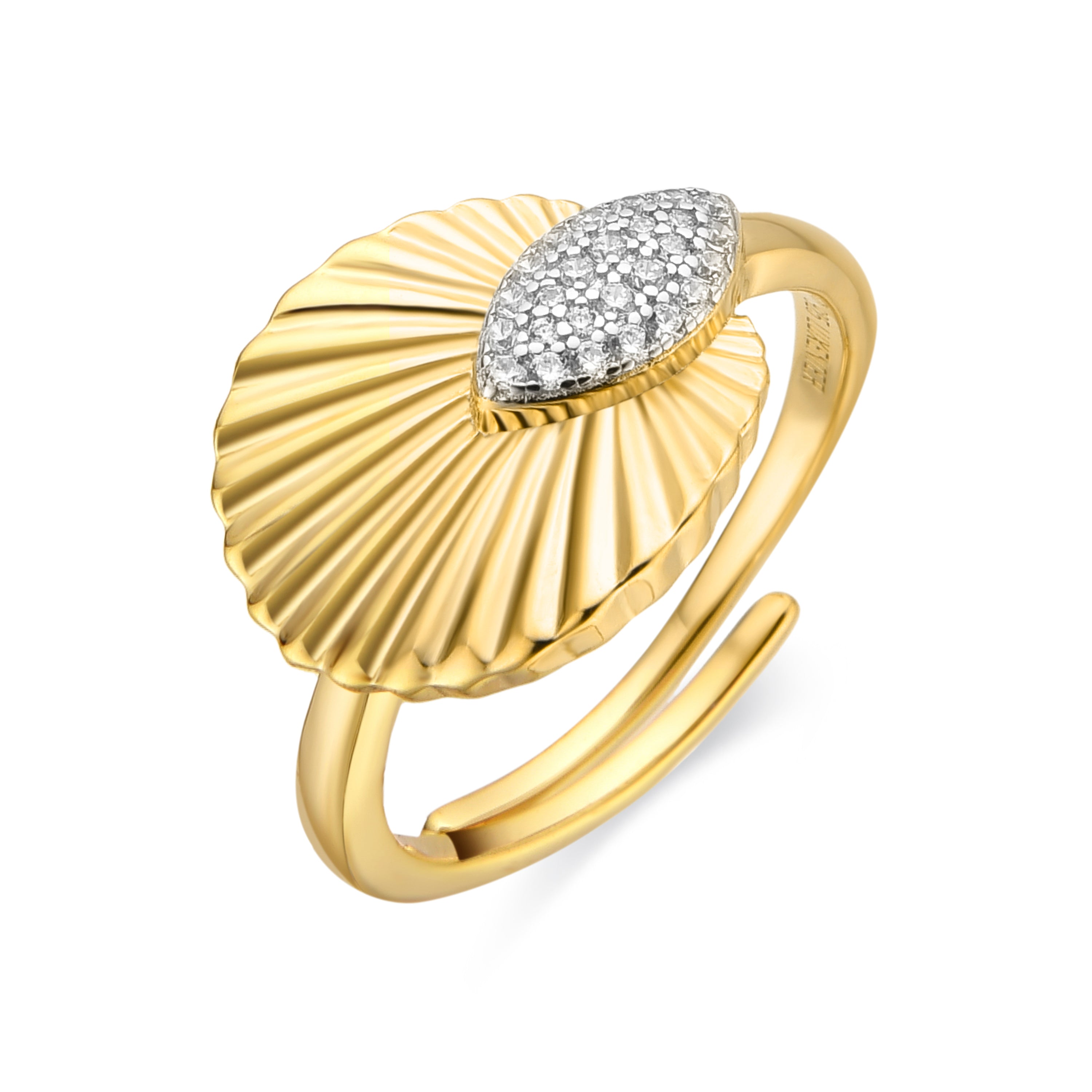 Anillo de Plata de Ley 925 y Circonita Brillante acabado oro 18k - Drakfar