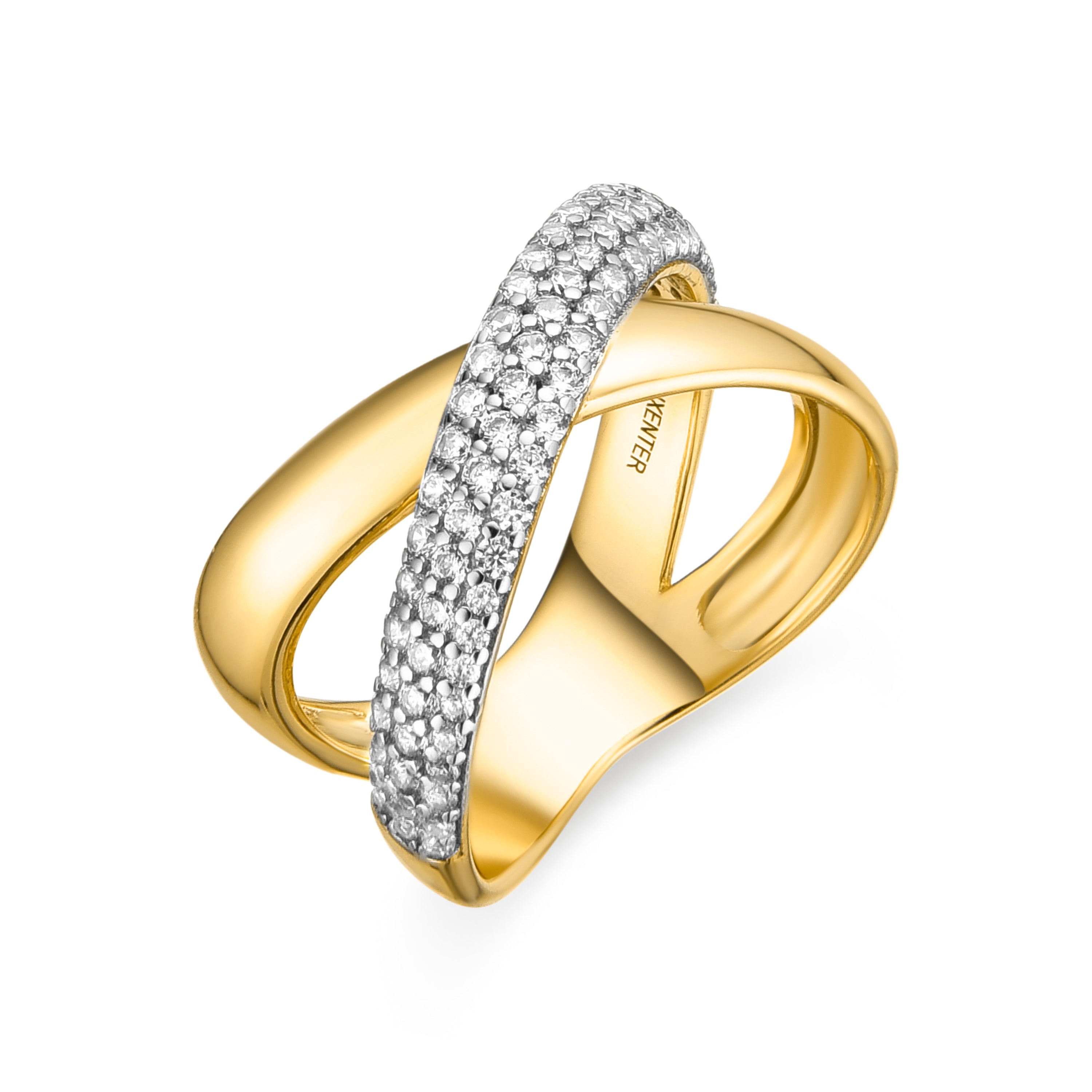 Anillo de Plata de Ley 925 y Circonita Brillante acabado oro amarillo de 18k - Atrak