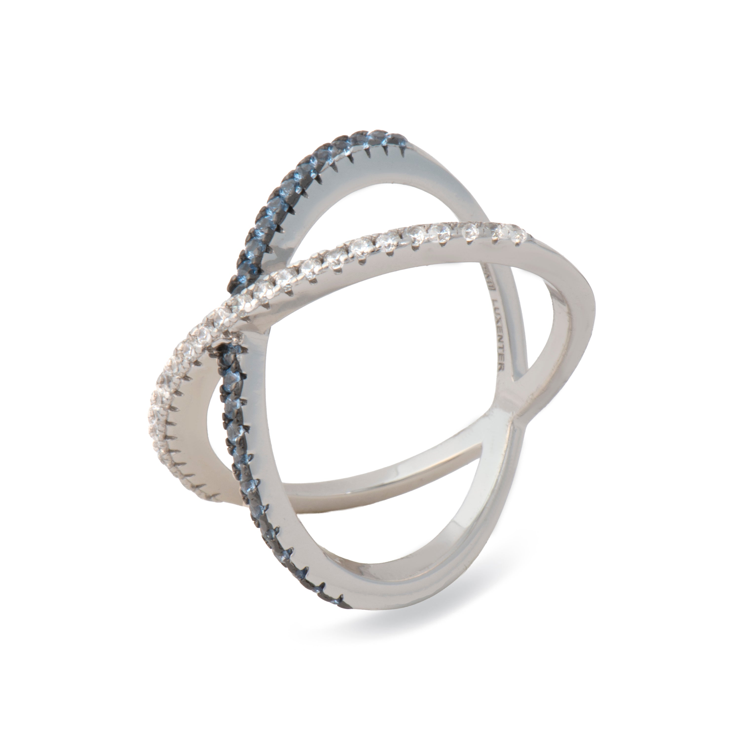 Anillo de Plata de Ley 925 y Circonita Topacio Azul acabado en oro amarillo 18k - Feidos