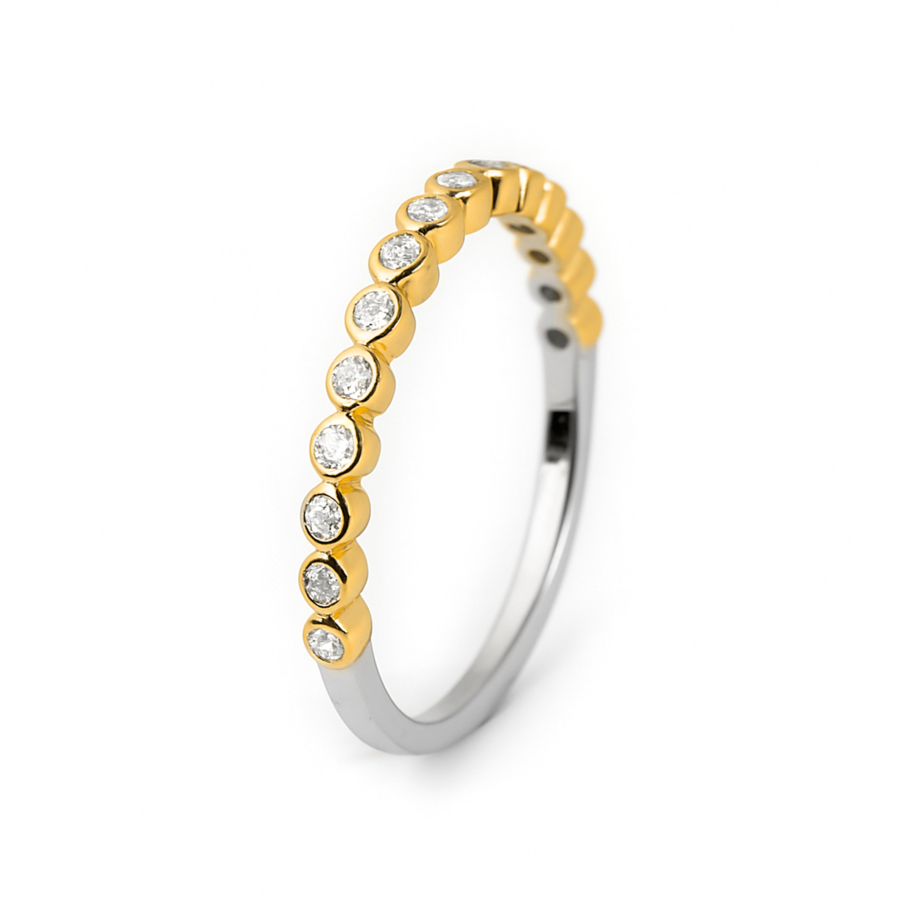 Anillo de Plata de Ley 925 y Circonita Brillante acabado en oro amarillo 18k - Warion