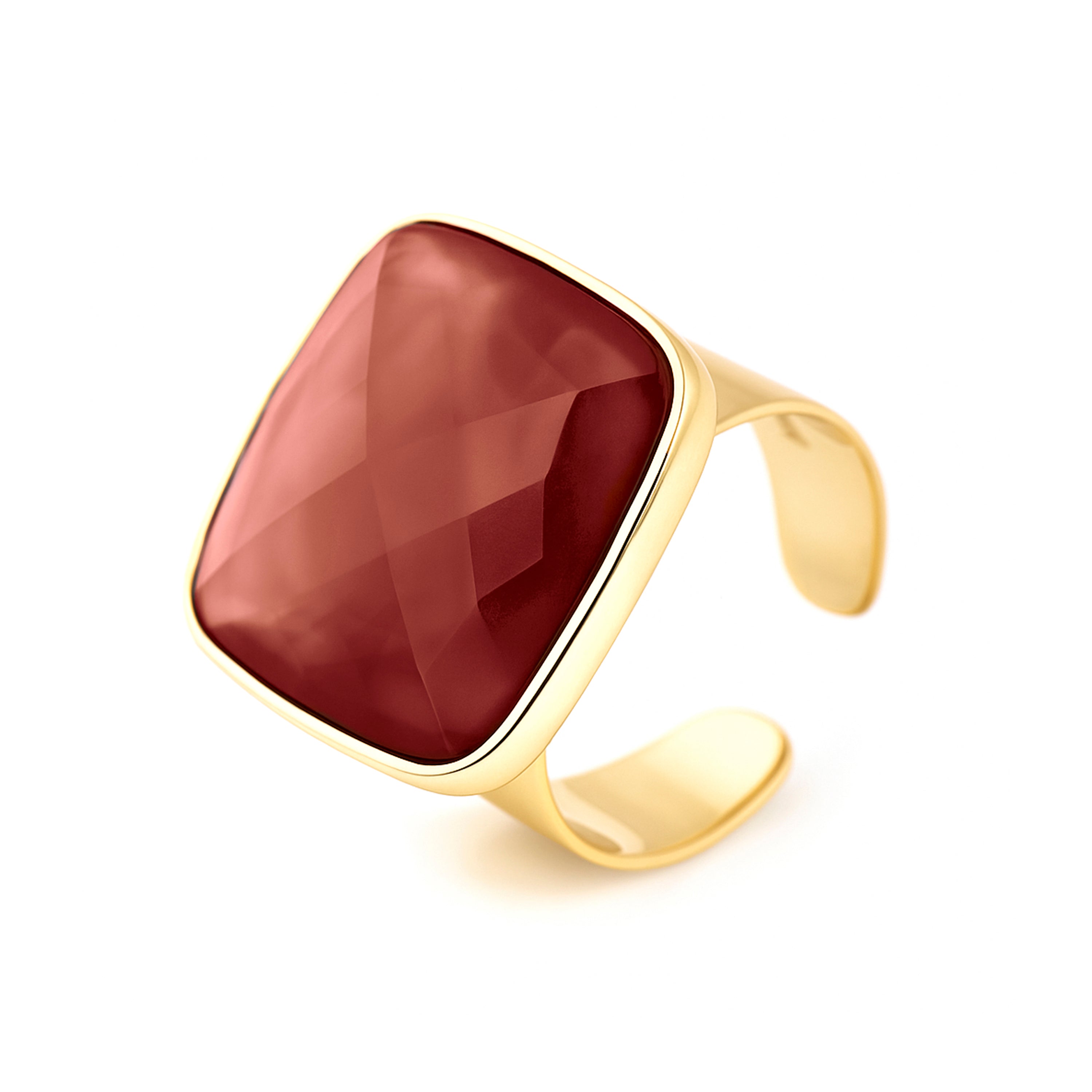 Anillo de Plata de Ley 925 y Circonita Brillante acabado en oro amarillo 18k - Mezia