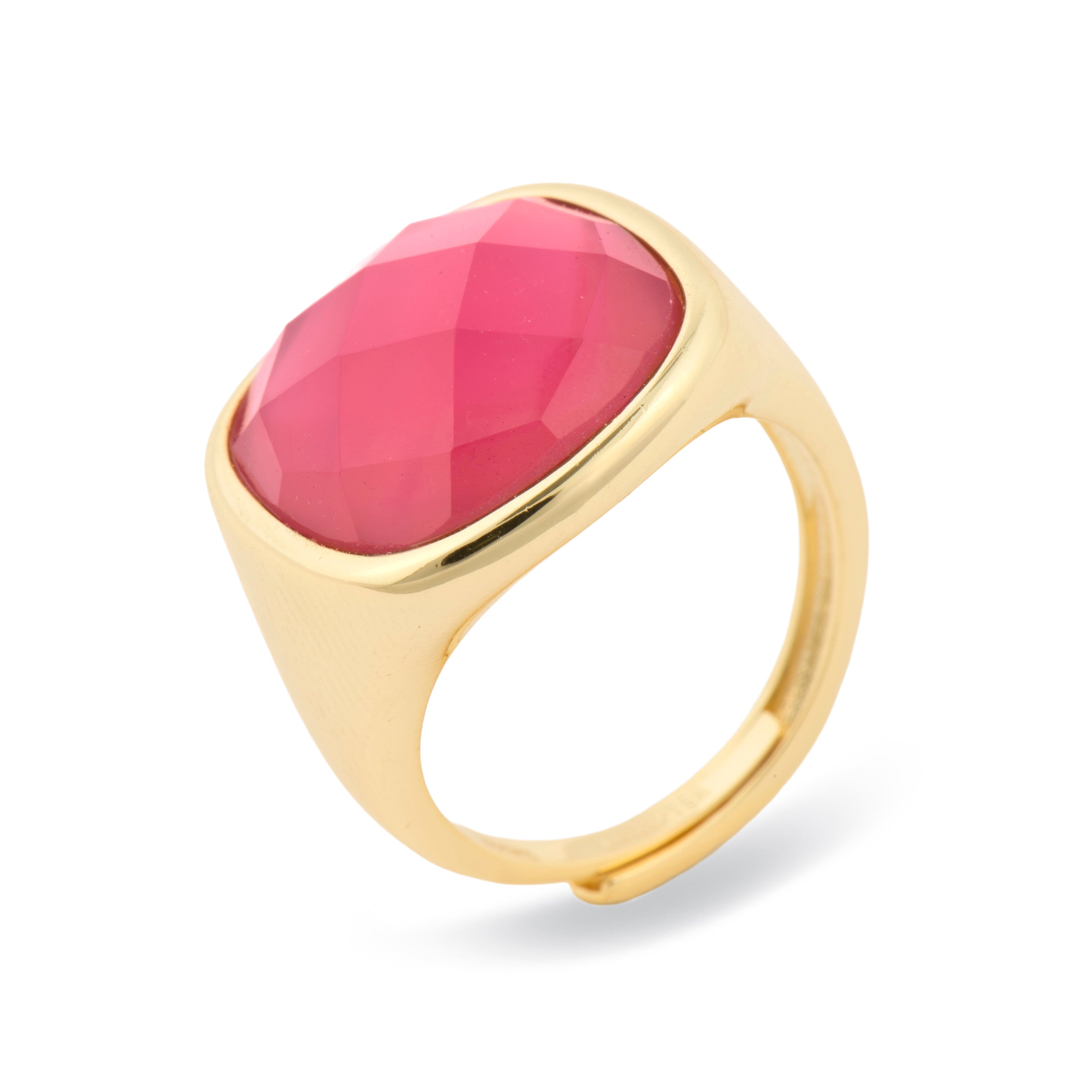 Anillo de Plata de Ley 925 y Circonita Multicolor acabado en oro amarillo 18k - Barafe