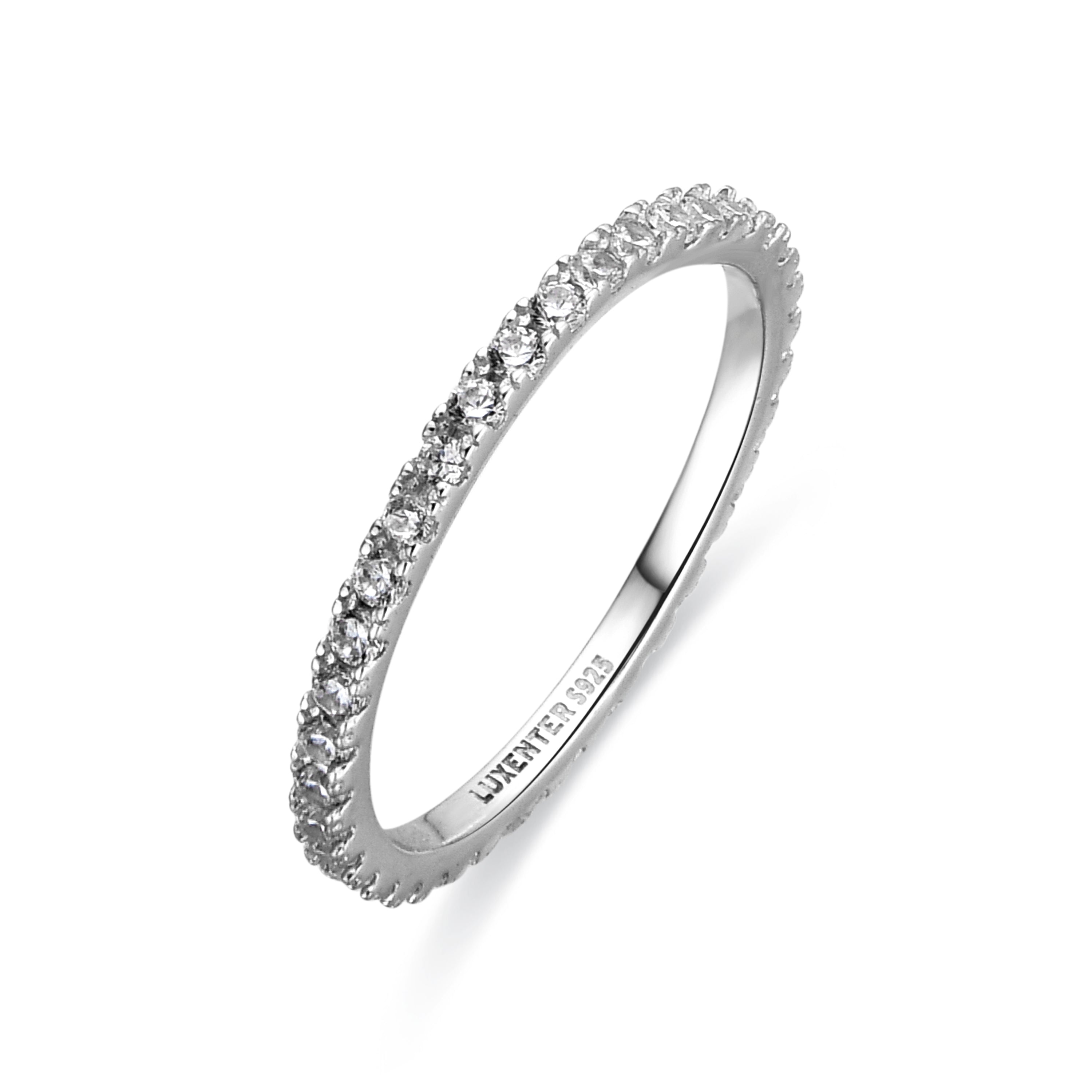 Anillo de Plata de Ley 925 y Circonita Brillante acabado rodio - Mili