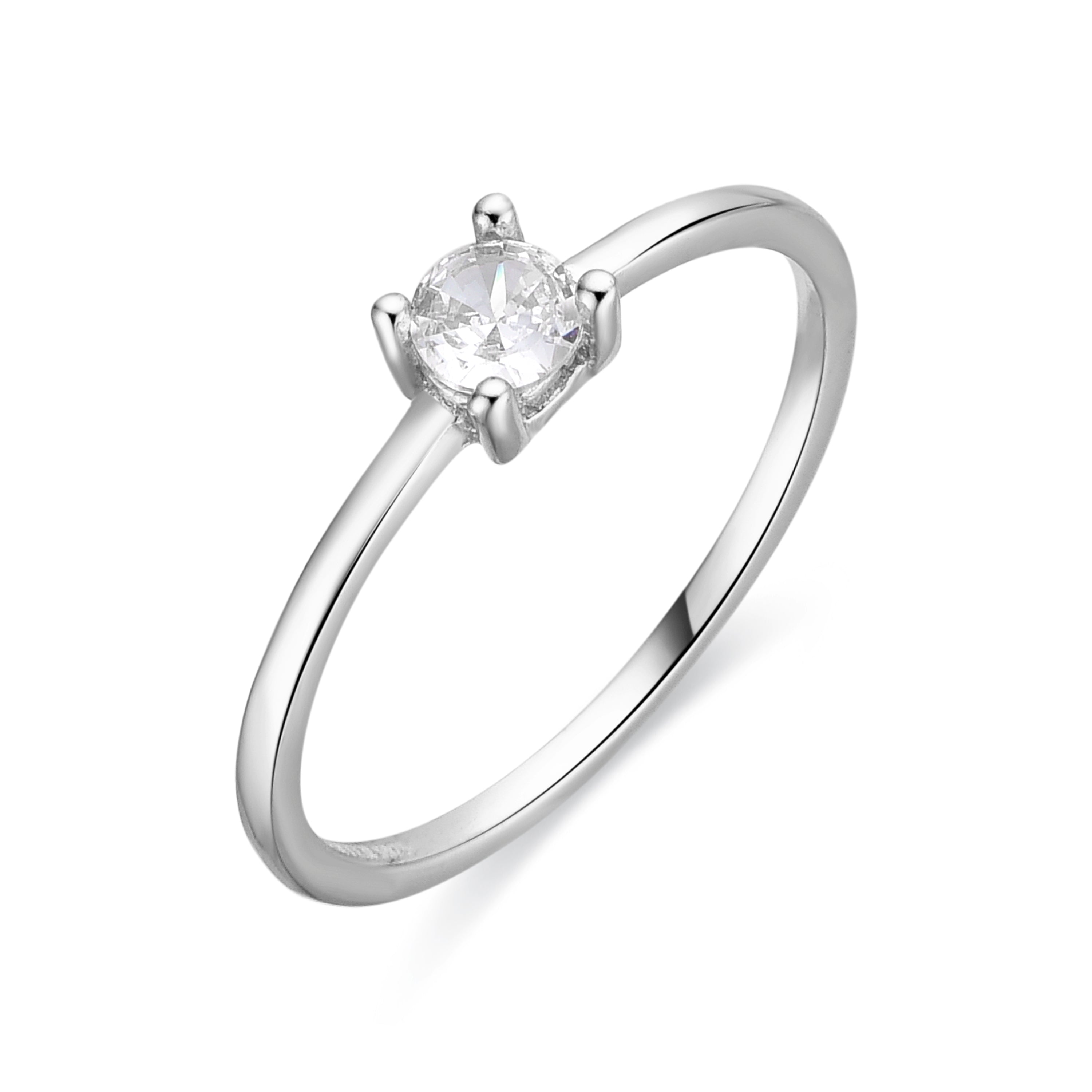 Anillo de Plata de Ley 925 y Circonita Brillante acabado rodio - Shim