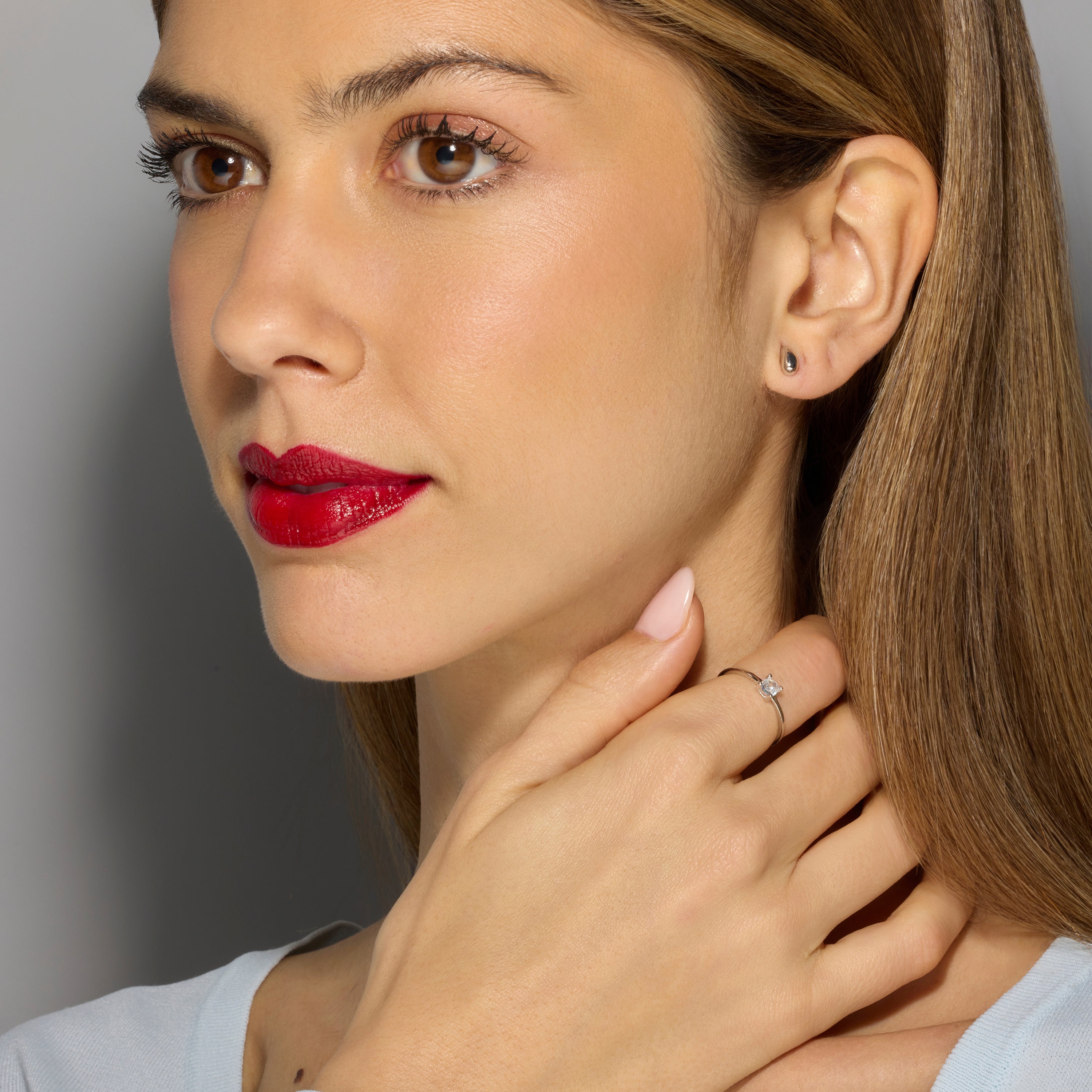 Anillo de Plata de Ley 925 y Circonita Brillante acabado rodio - Shim