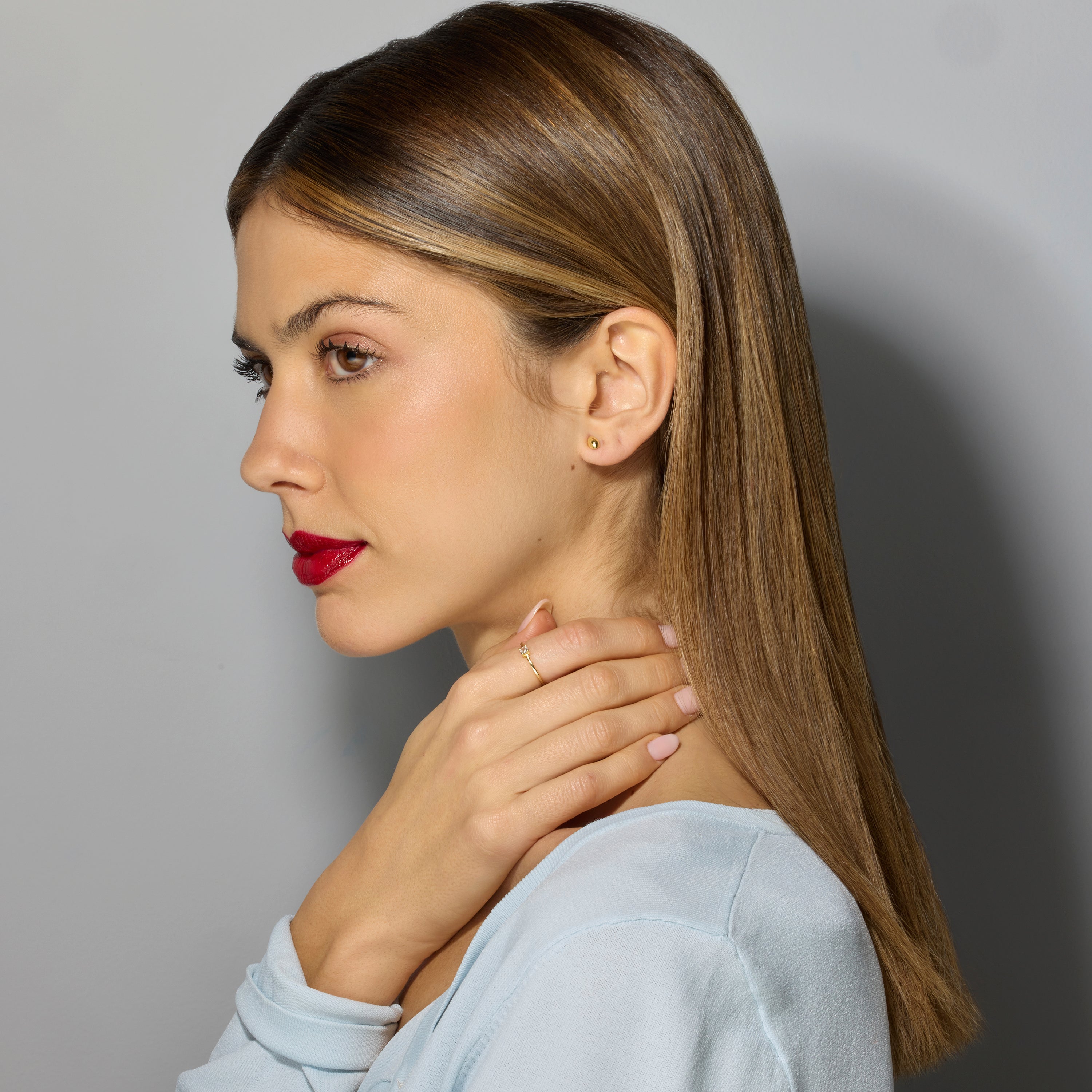 Anillo de Plata de Ley 925 y Circonita Brillante acabado oro amarillo de 18k - Shim