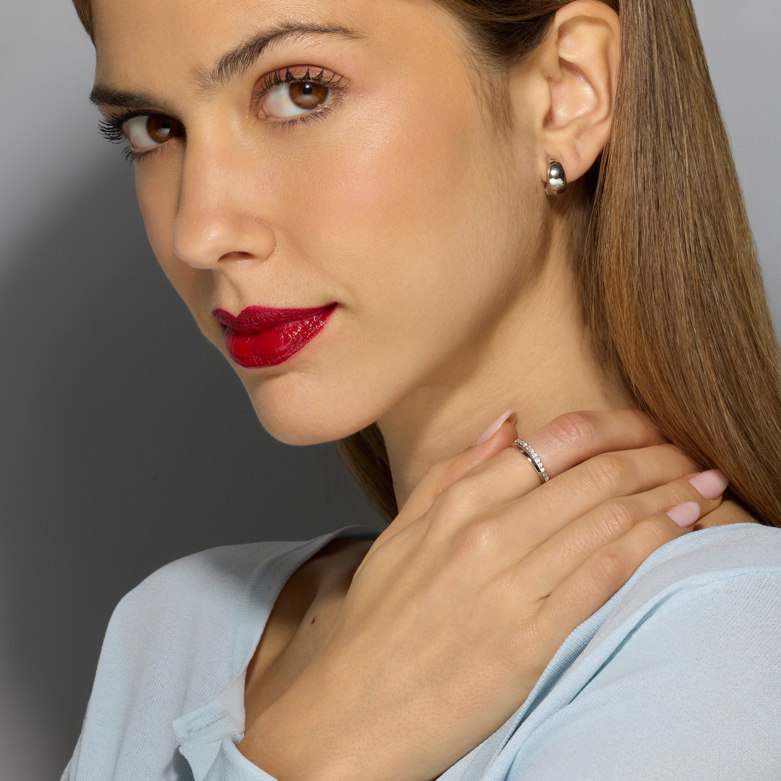 Anillo de Plata de Ley 925 y Circonita Brillante acabado rodio - Naswa