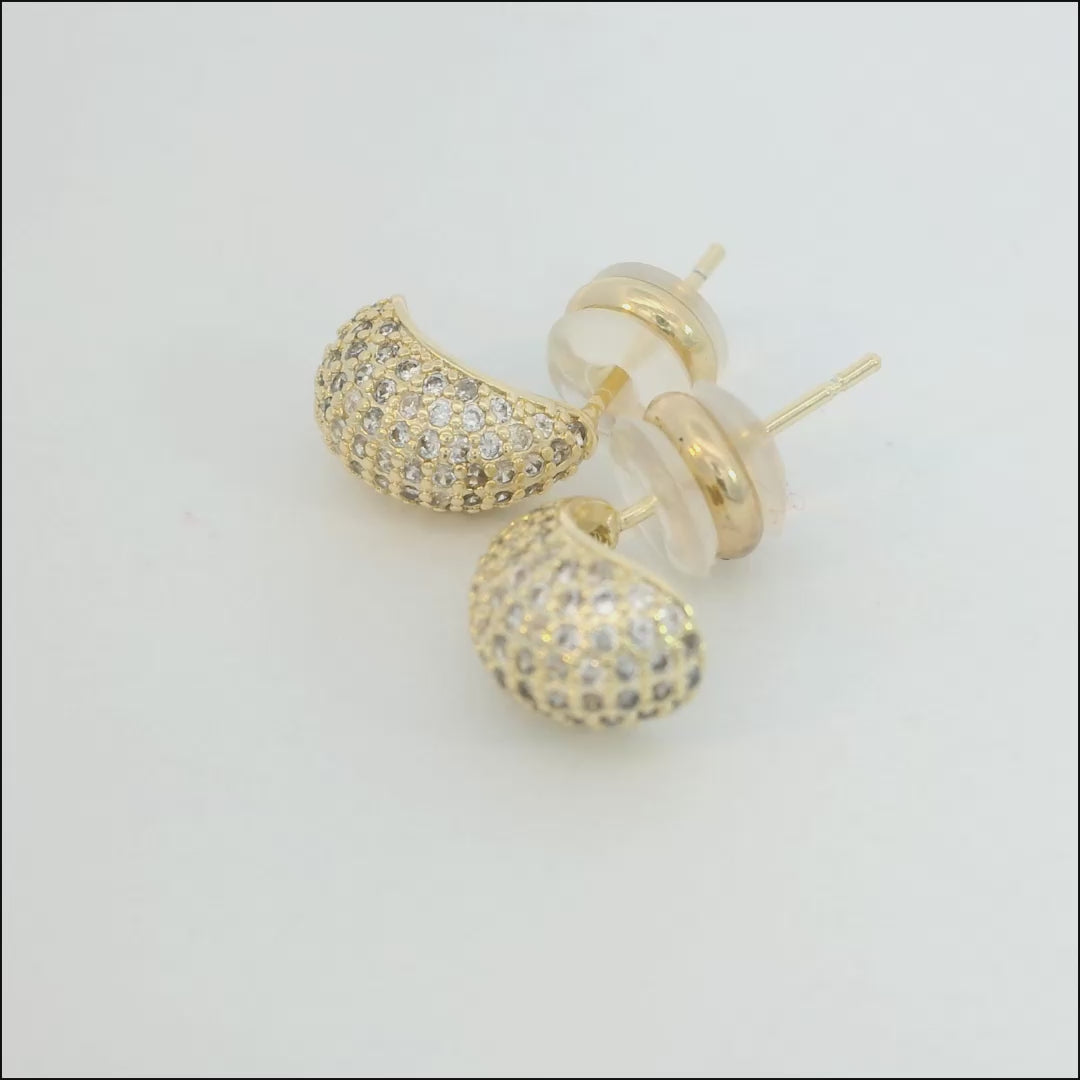 18k Yellow Gold Finished Earrings with Brilliant Zirconia