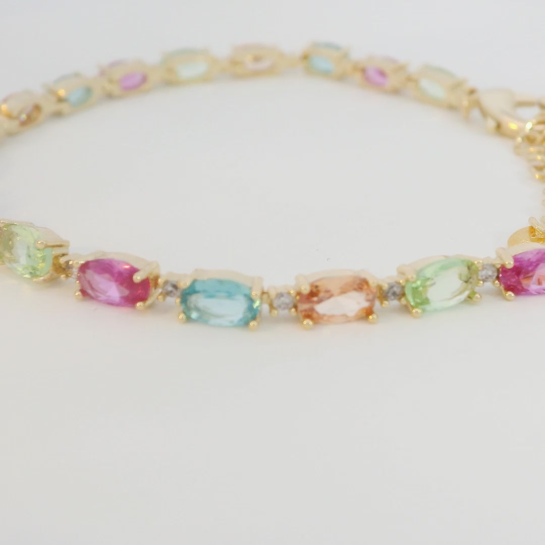藍夕 Kesslers 2 7/8ct. t.w. Blue Diamond Bracelet in 14K White